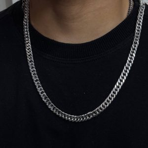 گردنبند کارتیر نقره ای ضخیم